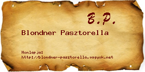 Blondner Pasztorella névjegykártya